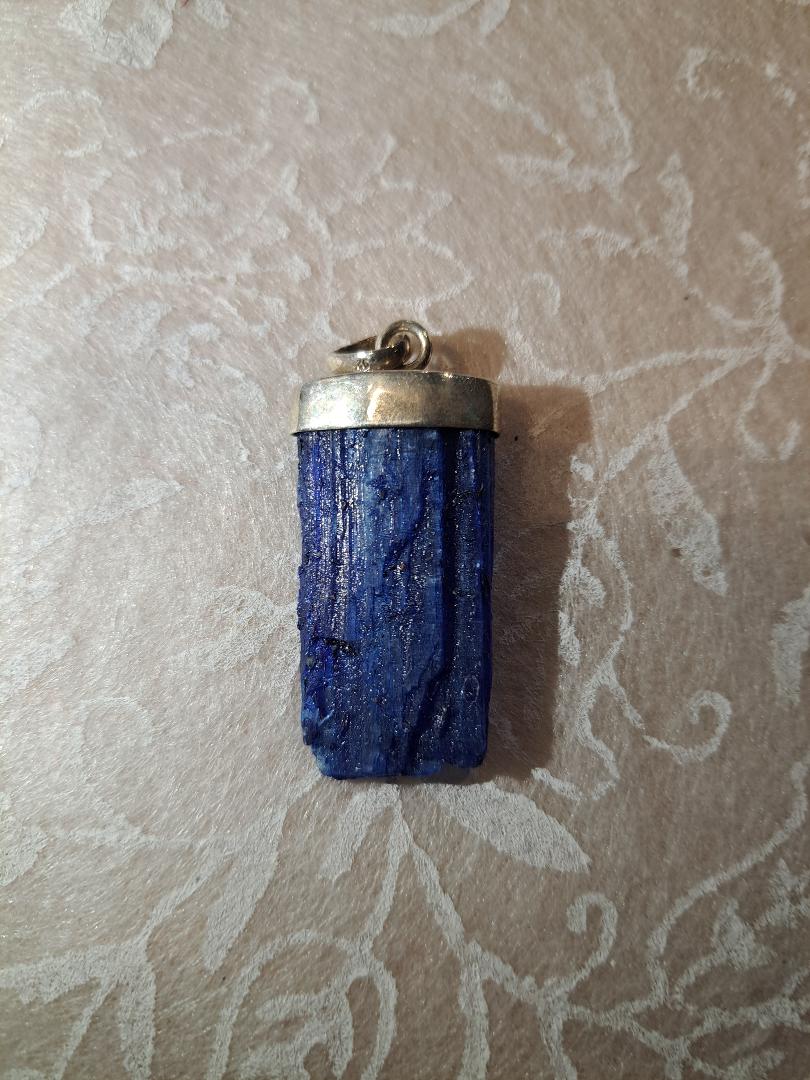 Blue Kaynite Pendant - Sterling Silver
