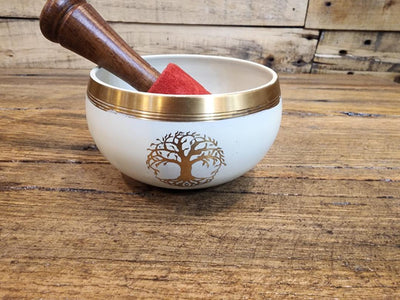 Singing Bowl - Brass - Yellow Tree Of Life - 9cm