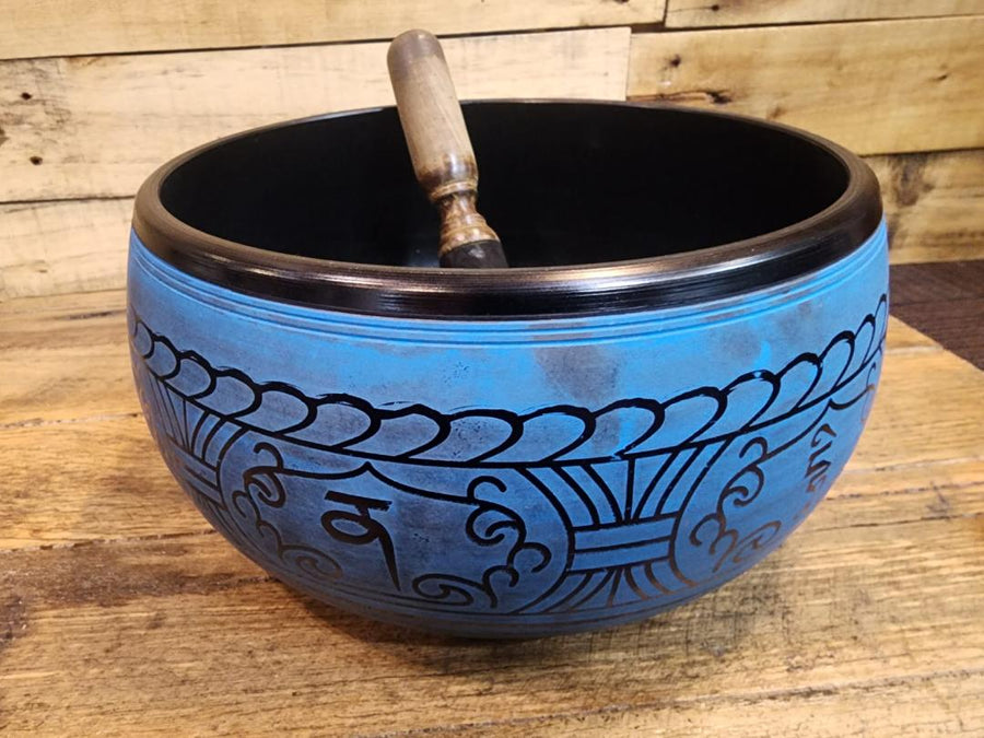 Singing Bowl - Blue Aluminium Buddha 25cm