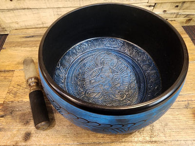 Singing Bowl - Blue Aluminium Buddha 25cm