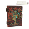 Leather Journal - Antique Paper Tree of Life Design Coptic Bind