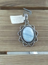 Blue Lace Agate Crystal Pendent Sterling Silver