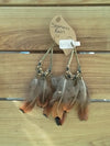 Bronze Beaded Feather Earrings