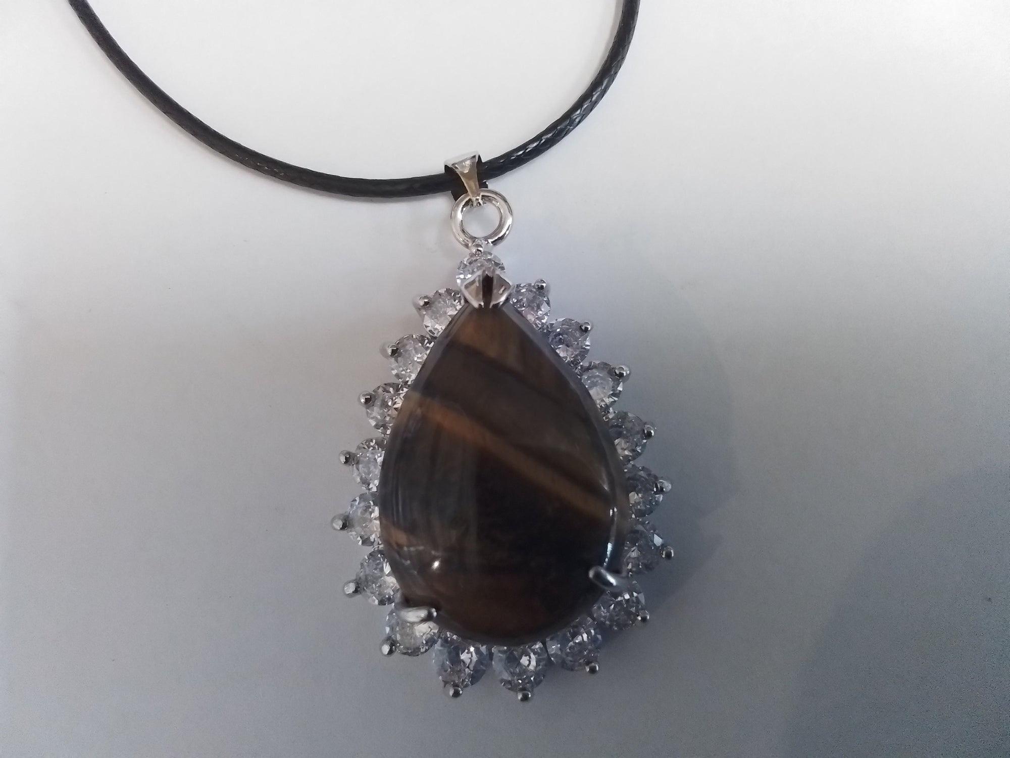 Crystal Necklace Tear Drop Style