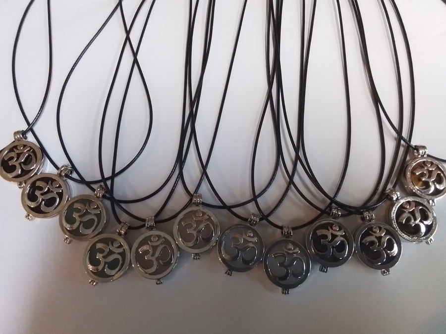 OM Crystal Locket Necklace