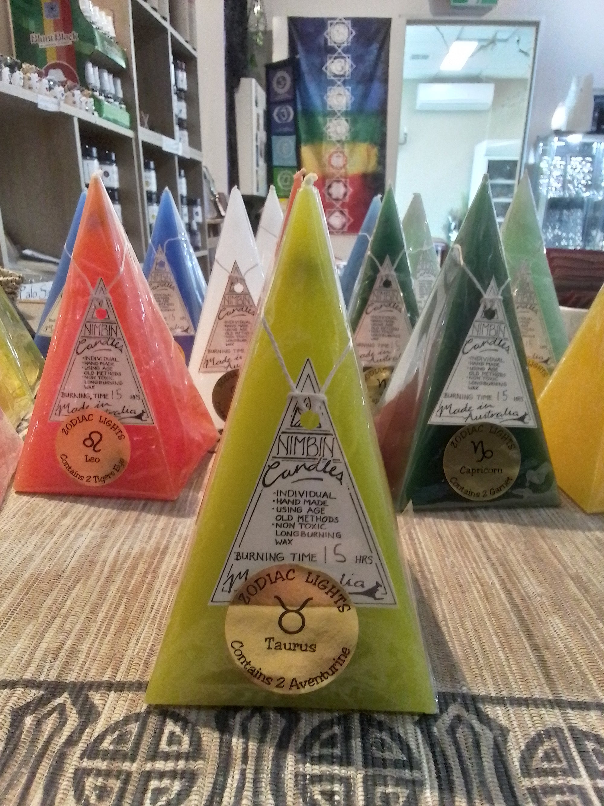 Nimbin Pyramid Zodiac Candle