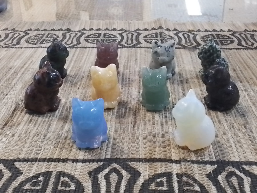 Sitting Cat Crystals assorted