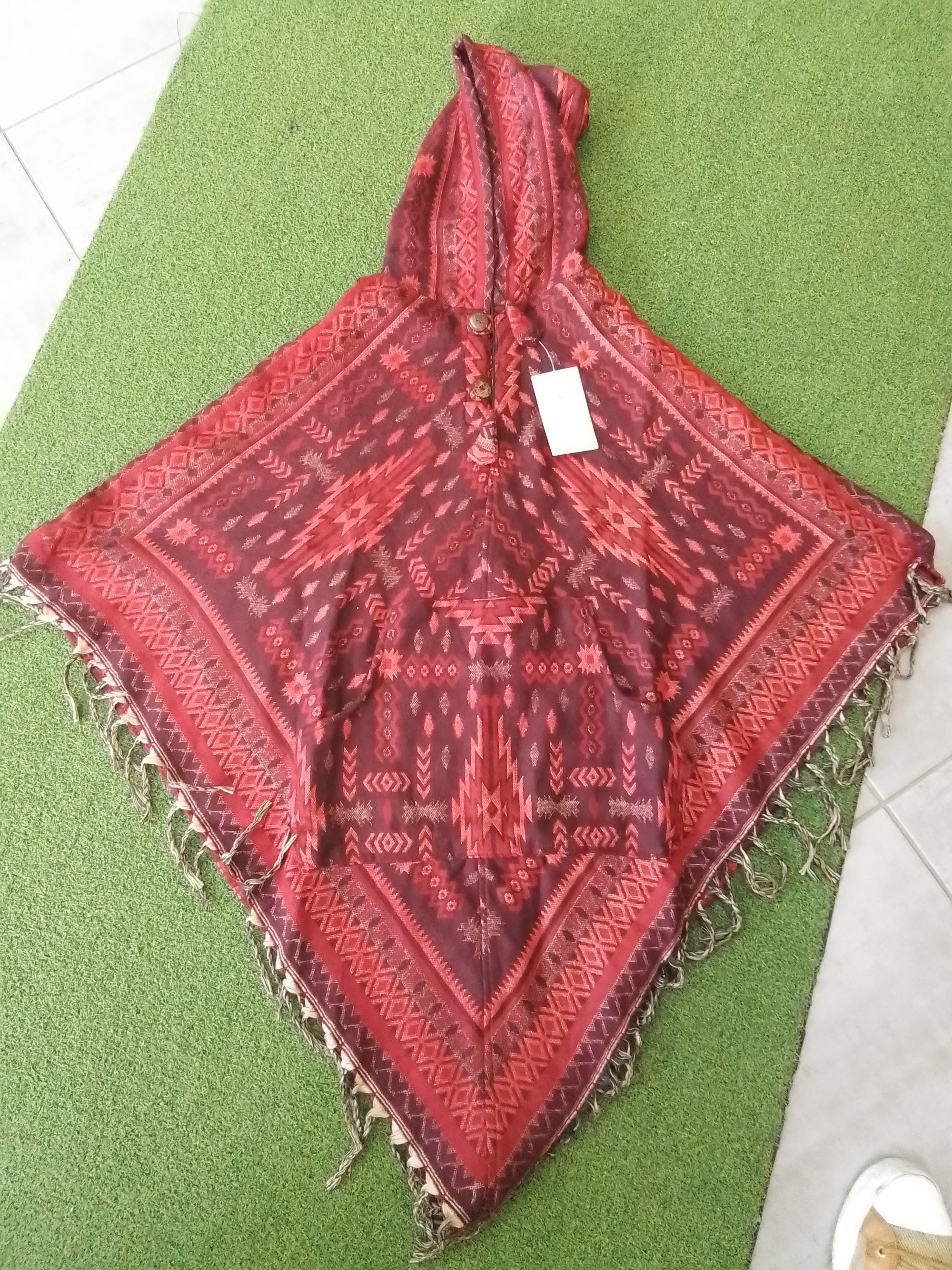 Poncho v cut Aztec Design