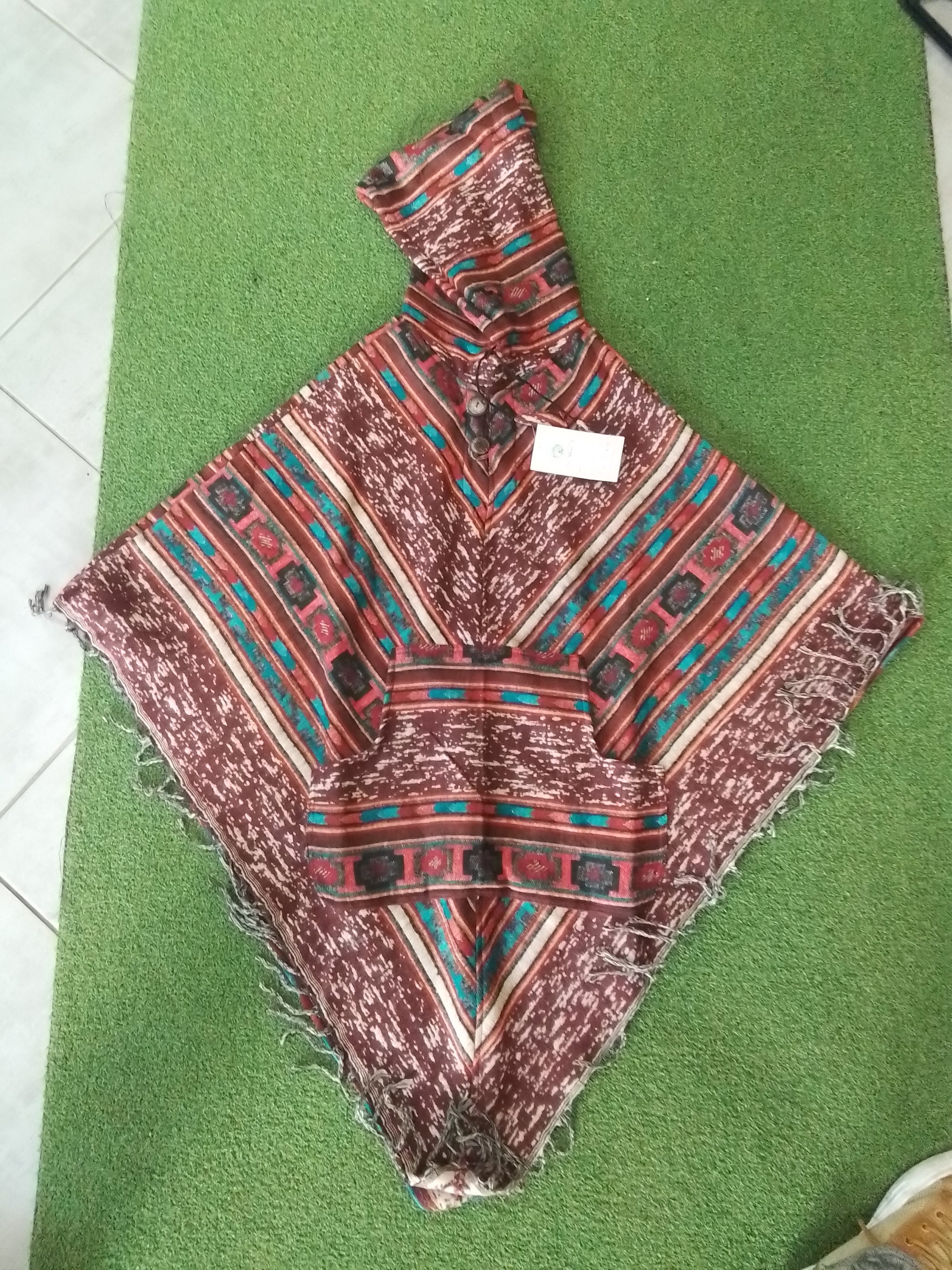 Poncho v cut Aztec Design