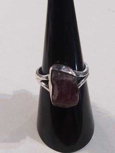 Rings-Sterling Silver-Style Raw Pink Tourmaline