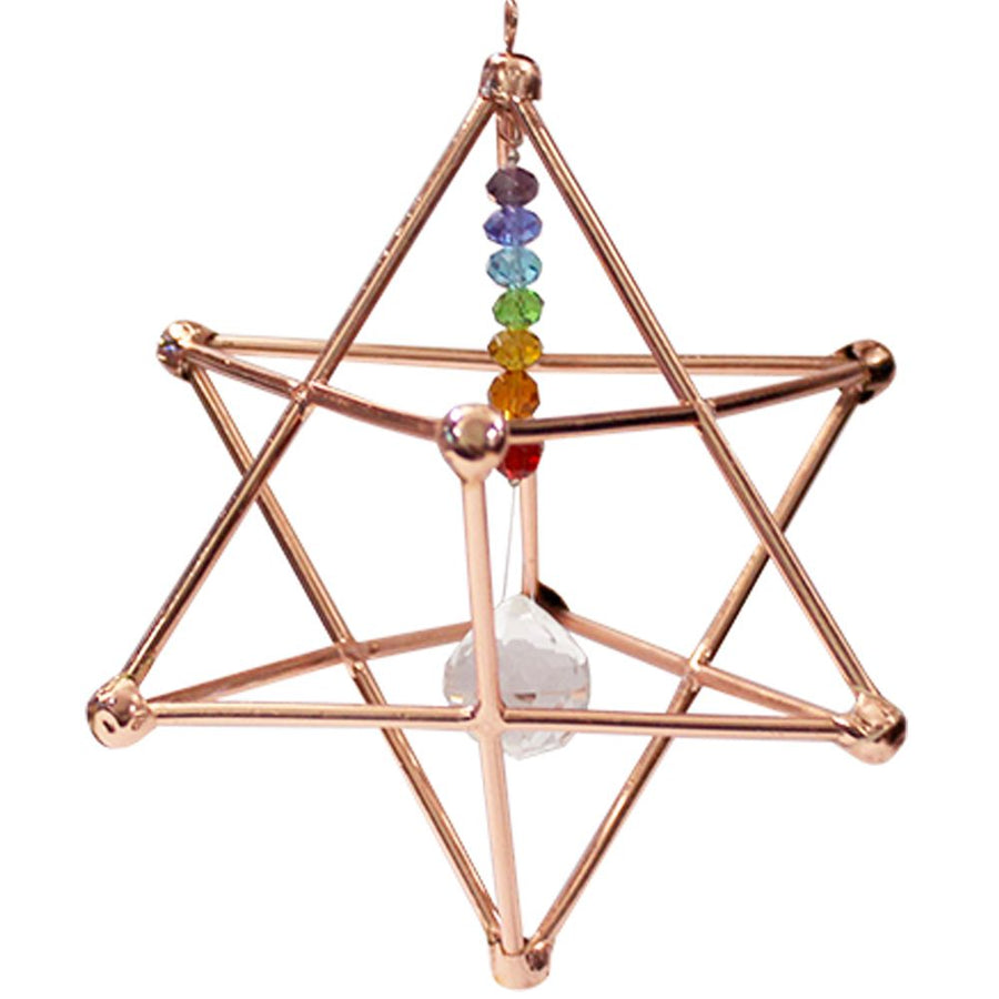 Copper Hanging Merkabah With Chakra 10 Cm's
