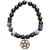 BRACELET - 8MM HEMATITE WITH SODALITE PENTACLE