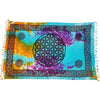 Altar Cloth Cotton Tapestry - Flower Of Life - Tye Dye 105 x 170 Cm's