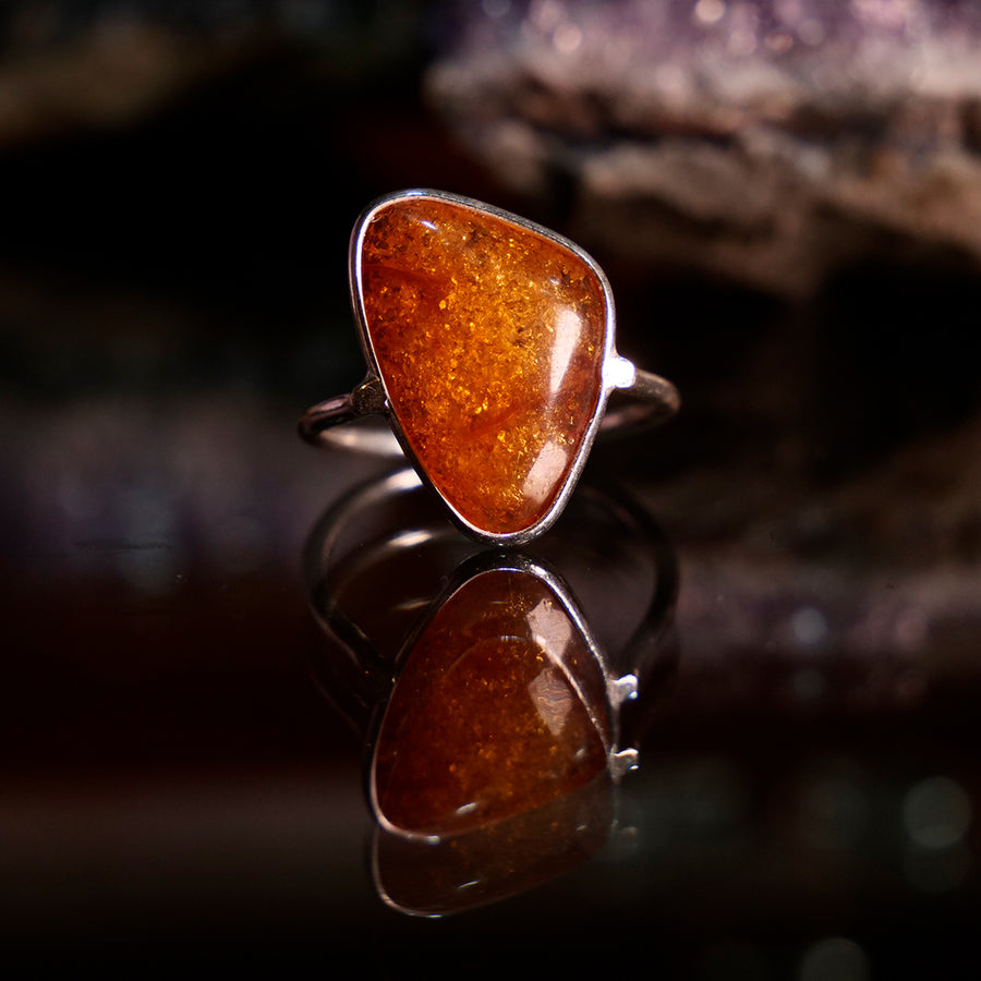 Amber Ring Size 7 Shaped