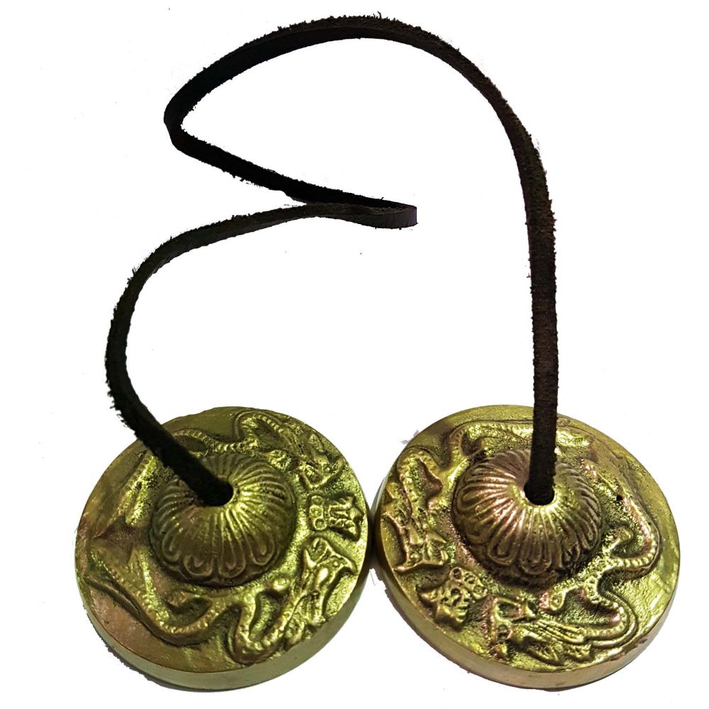 Cymbals - 8 Auspicious Symbols Engraved 6.5cm