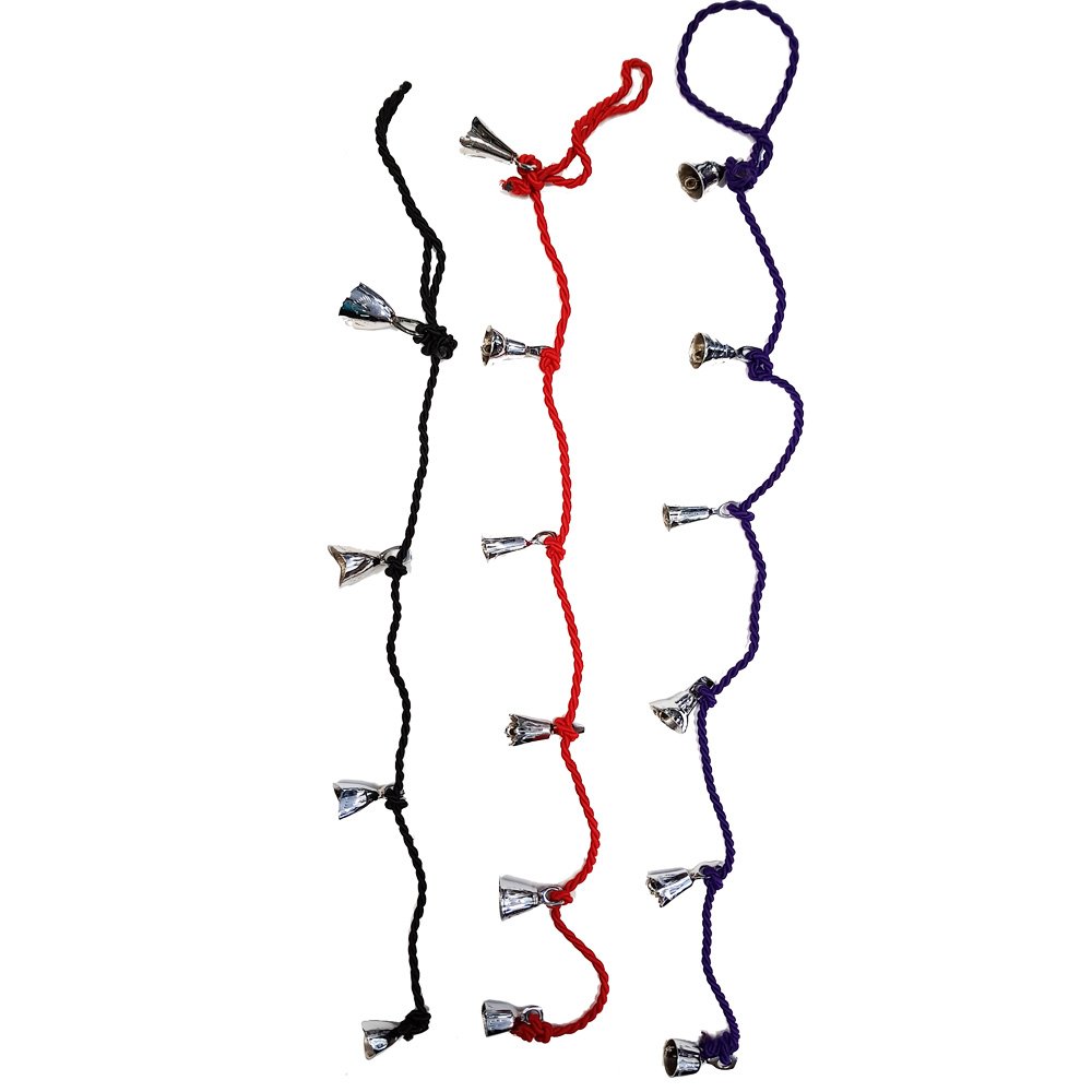 Brass String Bells 90 Cm's - Silver Assorted Colours
