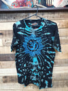 Shirt- Om print tie dyed Blue/Black