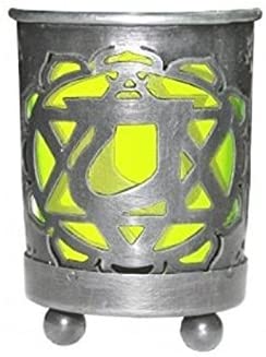 Chakra Tin and Glass Candle Holder- Heart Chakra