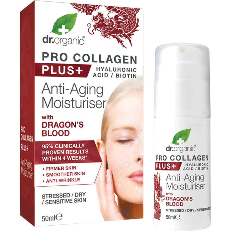 DR ORGANIC Pro Collagen Plus+ Anti Aging Moisturiser With Dragons Blood 50ml