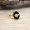 Adjustable Bee Ring Assorted Crystal