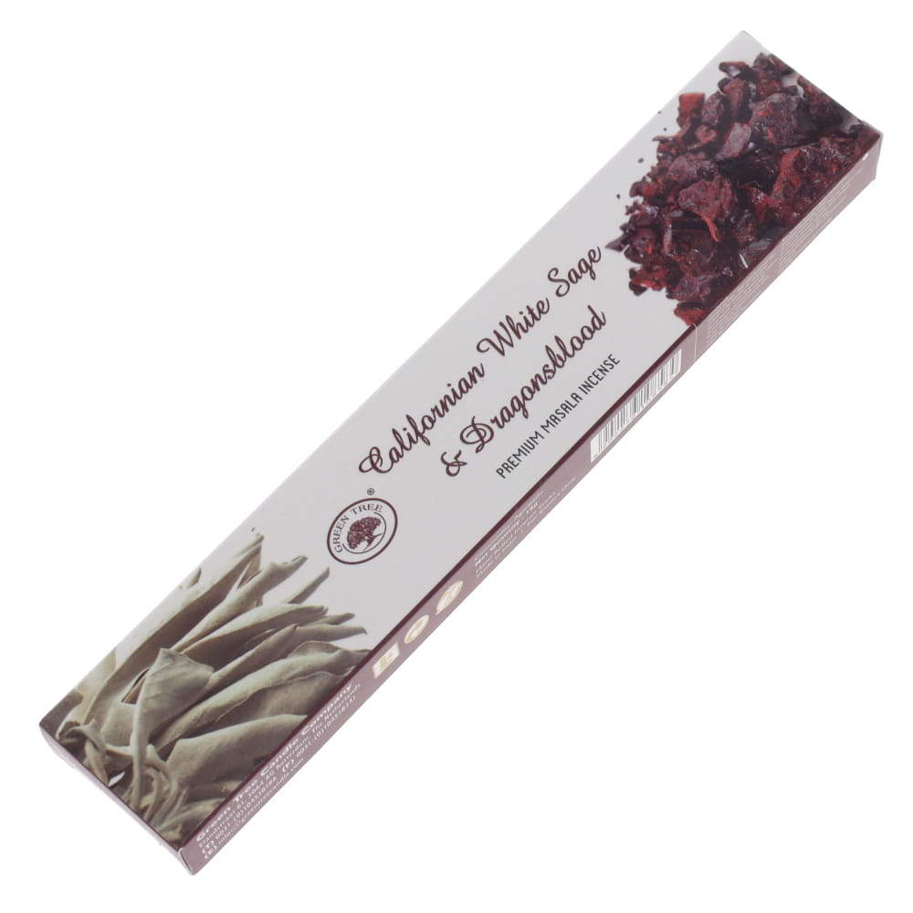 Green Tree Incense 15gms - Californian White Sage & Dragons Blood