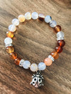 jewellery - Dendric Agate & Carnelian Lady Bug Bracelet