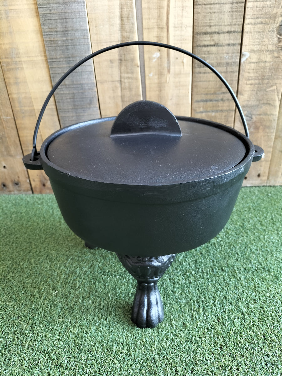 Large Cauldron With Lid Aluminium 3 Legs