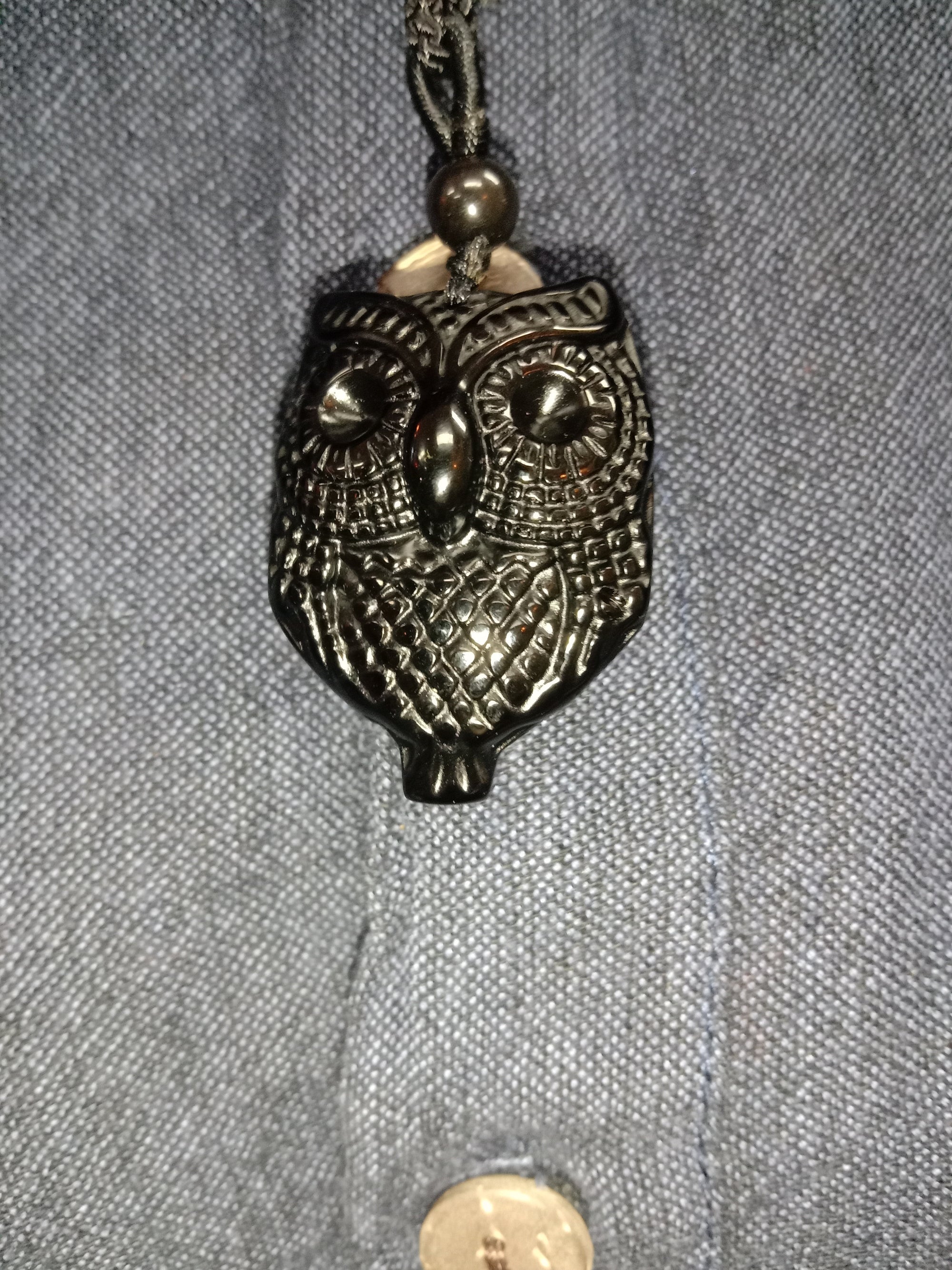 Necklace - Assorted Carved Black Obsidian Pendant Necklace