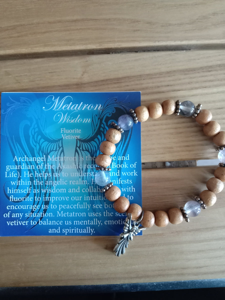 Archangel Metatron - Fluorite Bracelet - Wisdom - Vetiver