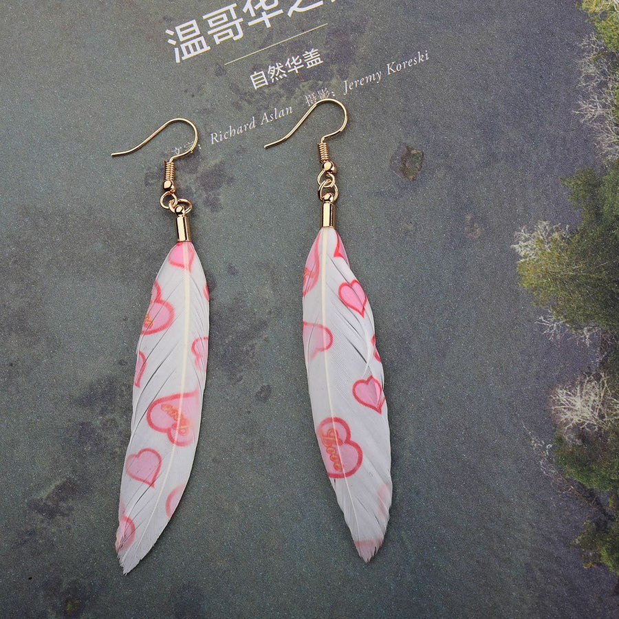 Assorted Colorful Feather Earrings