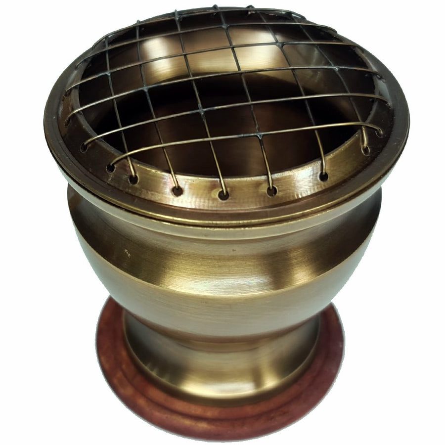 Brass Charcoal Incense Burner With Mesh 7 x 9 Cm's