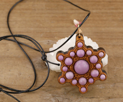 Sacred Geometry Wooden and Crystal Necklace Assorted