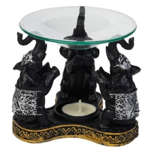 OIL AND TEALIGHT BURNER - 3 Elephants