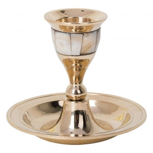 CANDLE HOLDER - Brass Polish 8cm x 8cmx 7cm