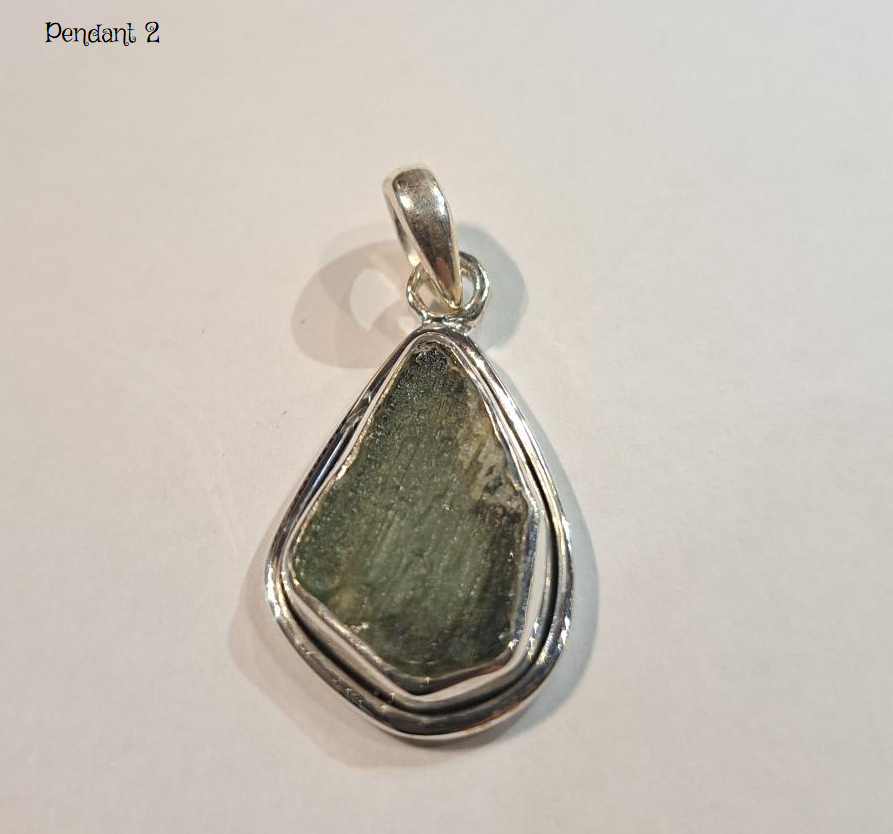 Moldavite Pendants Assorted - Sterling Silver