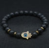 Hamsa & Evil Eye Lavastone Bracelet