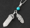 Crystal Generator Point & Feather Silver Necklace Assorted