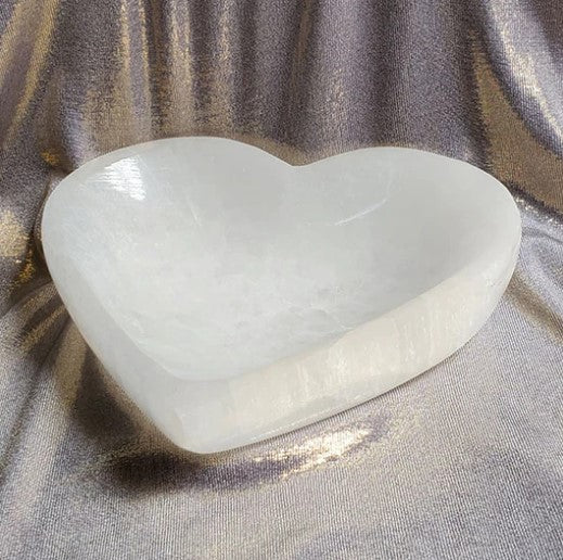 Selenite Heart Bowl - Assorted