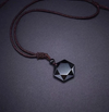 Obsidian Hexagram Rope Necklace