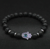 Hamsa & Evil Eye Lavastone Bracelet