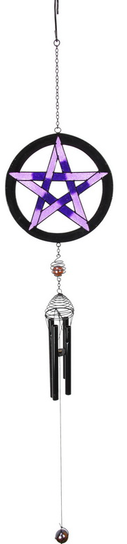 Purple Pentagram Windchime 50 Cm
