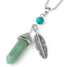 Crystal Generator Point & Feather Silver Necklace Assorted