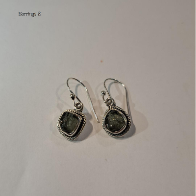 Moldavite Earrings Assorted - Sterling Silver