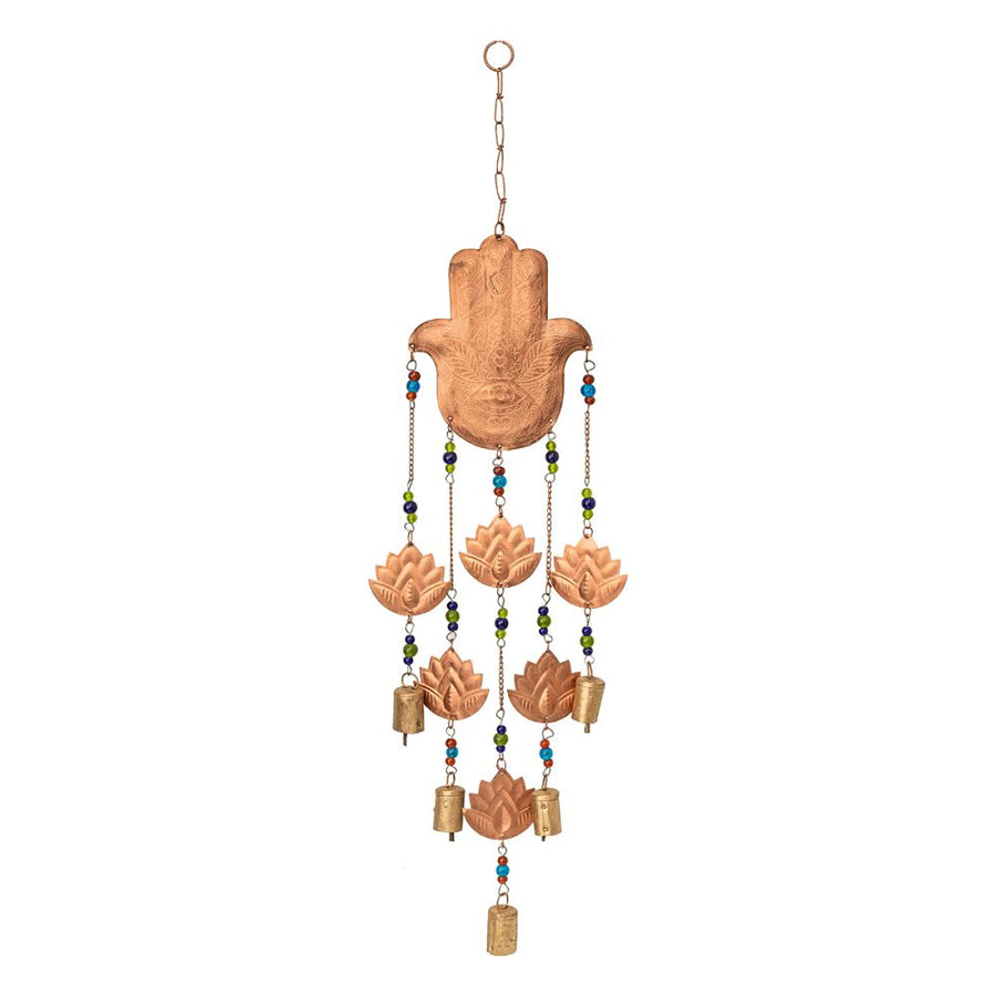 WIND CHIME &#8211; Hamsa with Lotus 16cm x 80cm