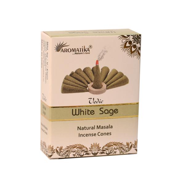 Aromatika Vedic Masala Dhoop Cones White Sage