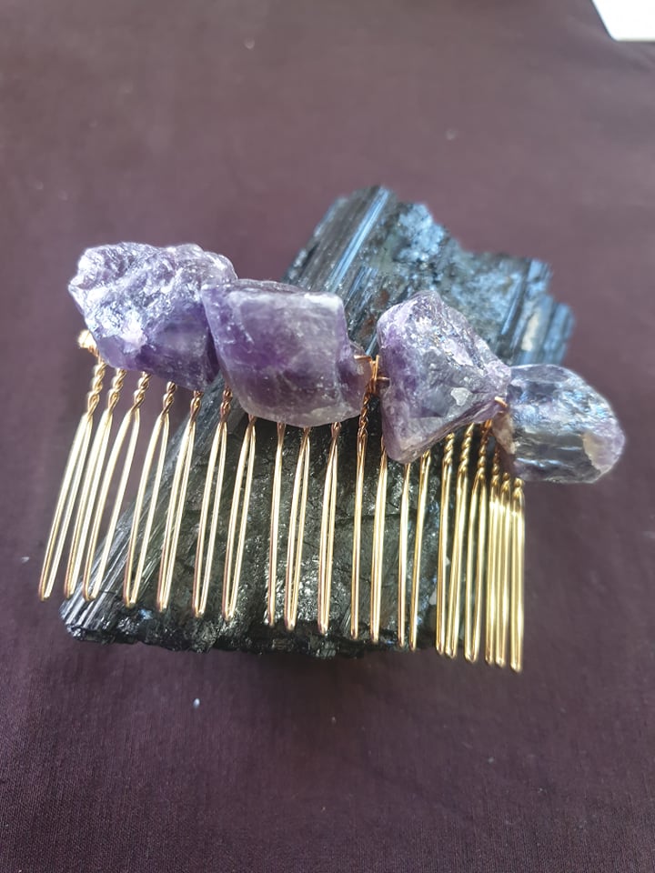 Crystal Hair Side Slide Comb Assorted