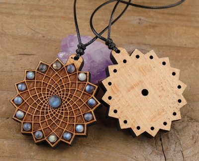 Sacred Geometry Wooden and Crystal Necklace Assorted