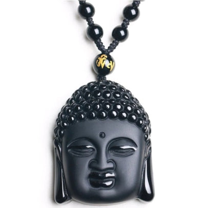 Necklace - Assorted Carved Black Obsidian Pendant Necklace