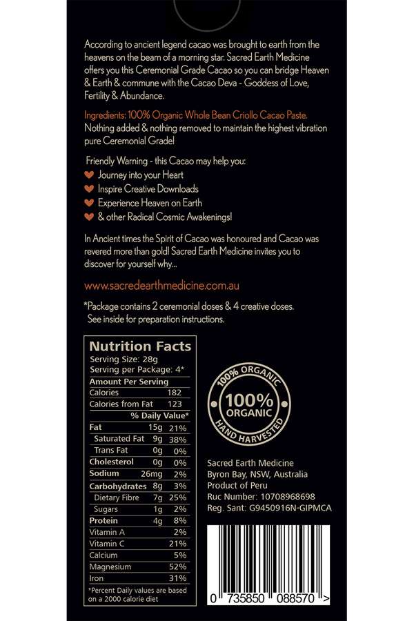 Sacred Ceremonial Cacao - Sacred Earth Medicine - Assorted Sizes