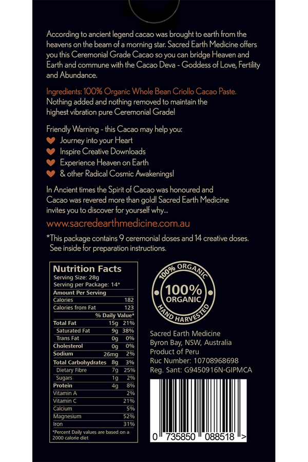 Sacred Ceremonial Cacao - Sacred Earth Medicine - Assorted Sizes